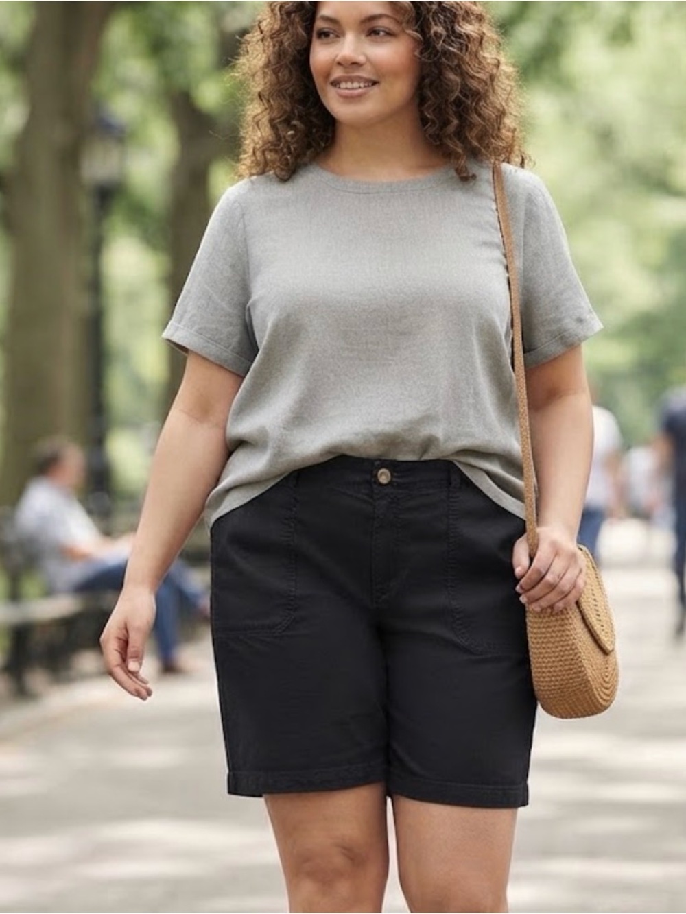 Sonoma Plus Size Utility Bermuda Shorts Black 1X